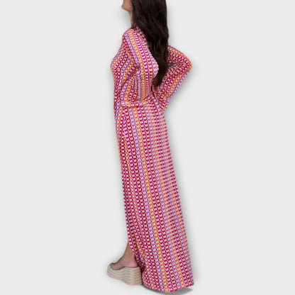 Elina – Maxi Dress with V-Neck and Holiday Flair